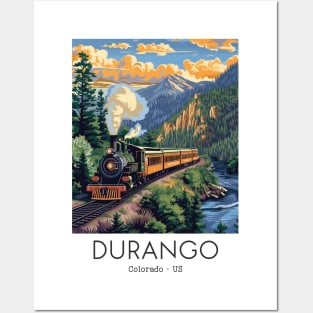 A Vintage Travel Illustration of the Durango and Silverton Narrow Gauge Railroad - Colorado - US Posters and Art